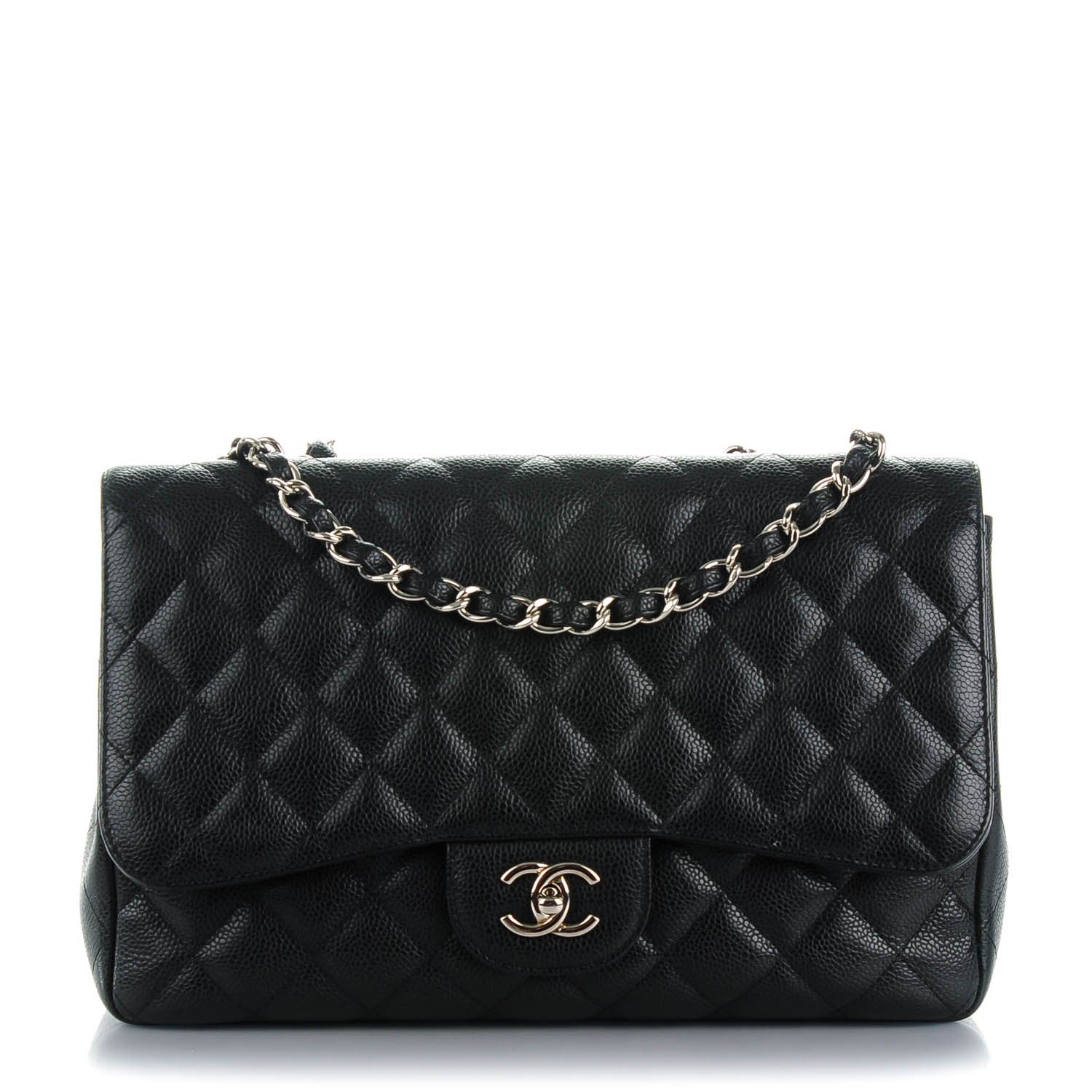 Chanel Caviar Quilted Jumbo Single Flap Black 1 of 8