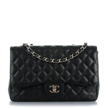 Chanel Caviar Quilted Jumbo Single Flap Black 1 of 8