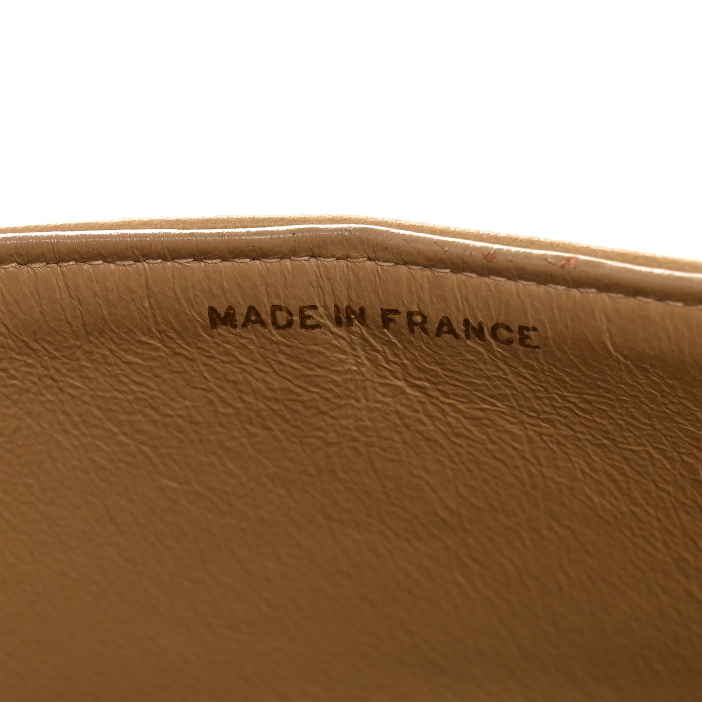 Lambskin Quilted Medium Double Flap Beige