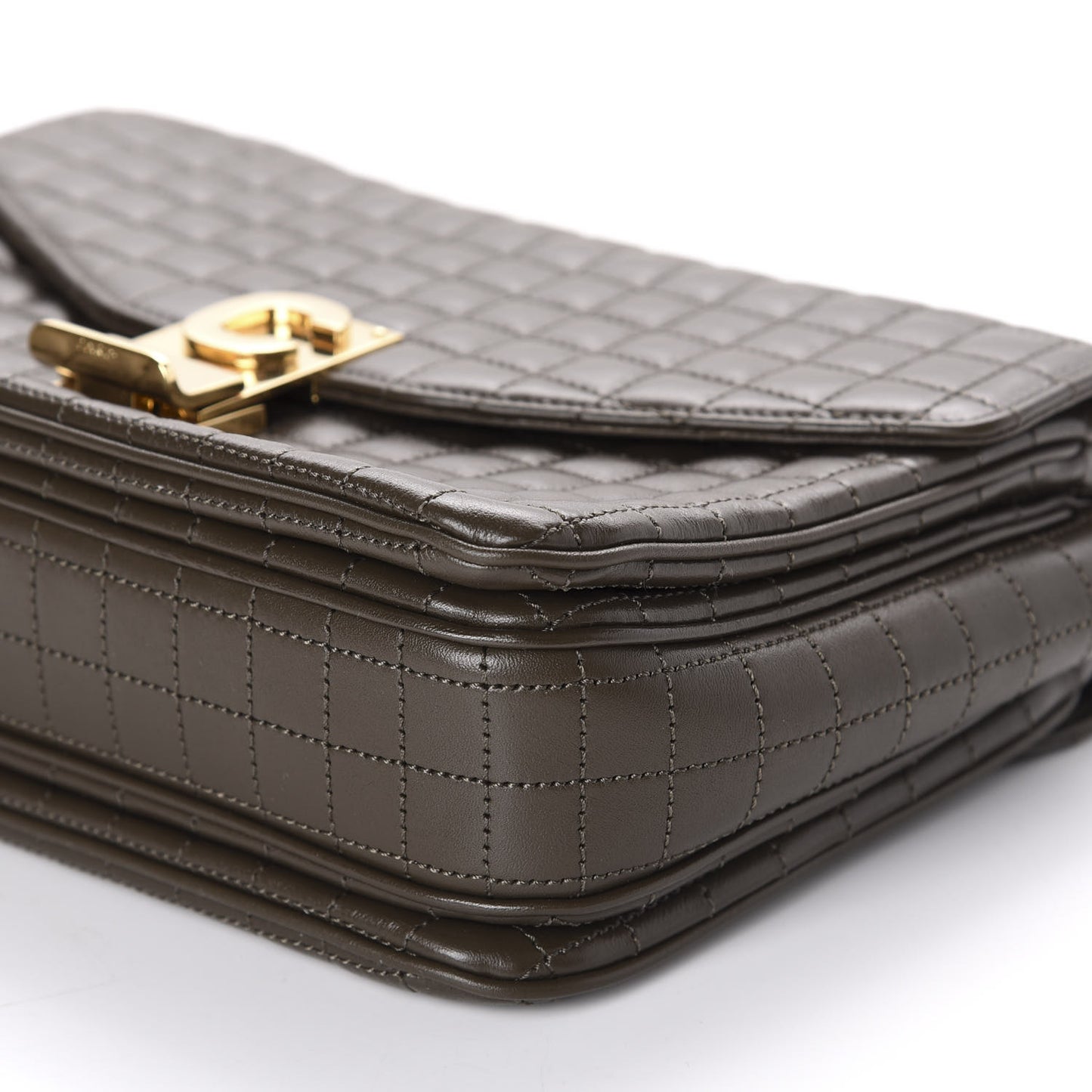 Calfskin Quilted Medium C Bag Khaki