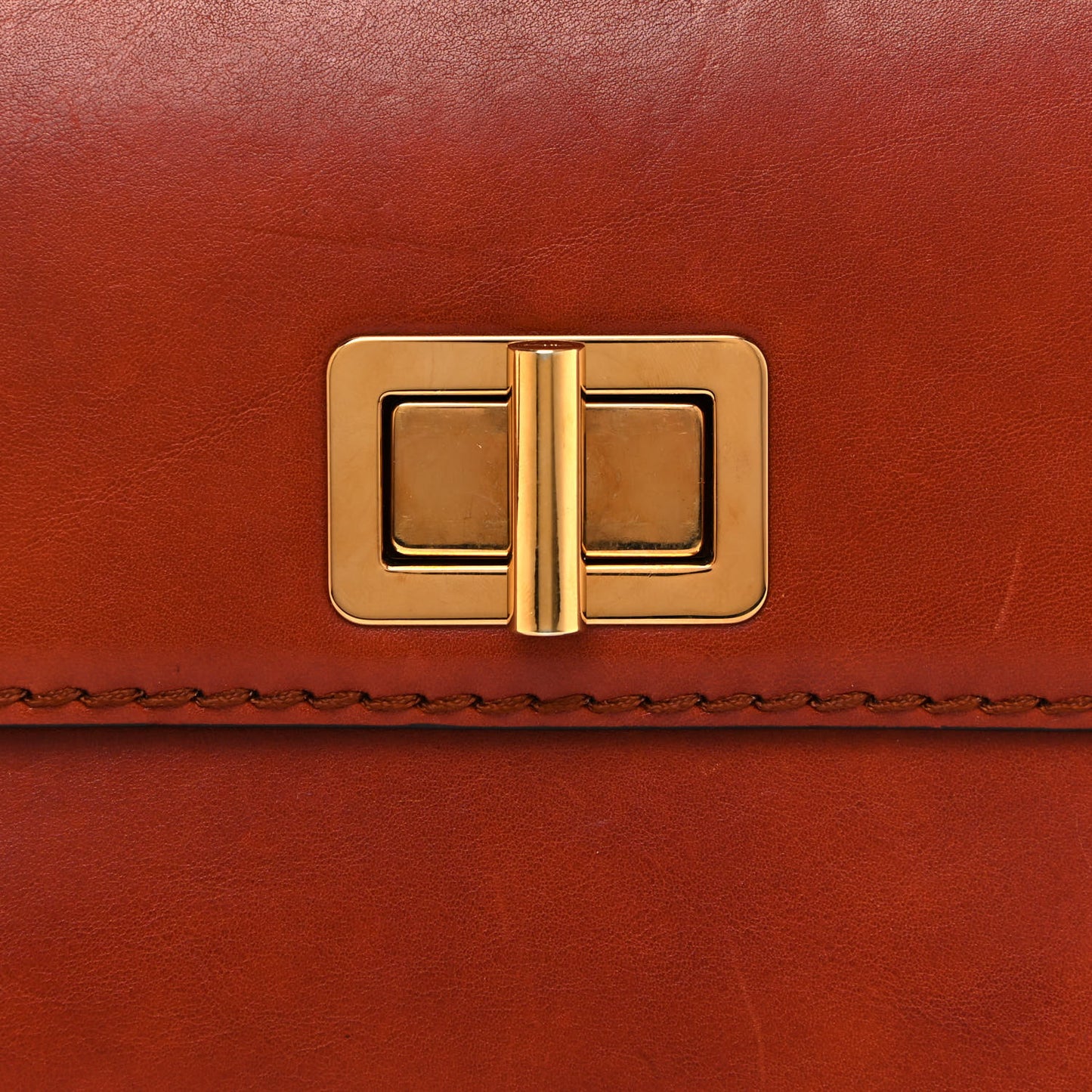 Calfskin Louise Shoulder Bag Brown