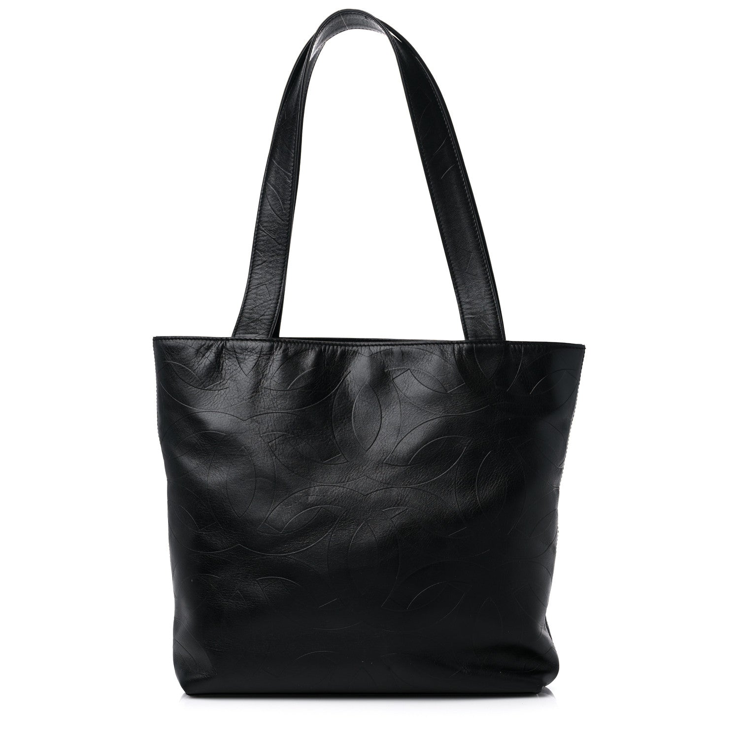 Chanel Calfskin Embossed CC Shoulder Bag Black 1 of 15