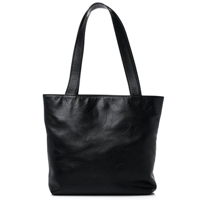 Chanel Calfskin Embossed CC Shoulder Bag Black 1 of 15