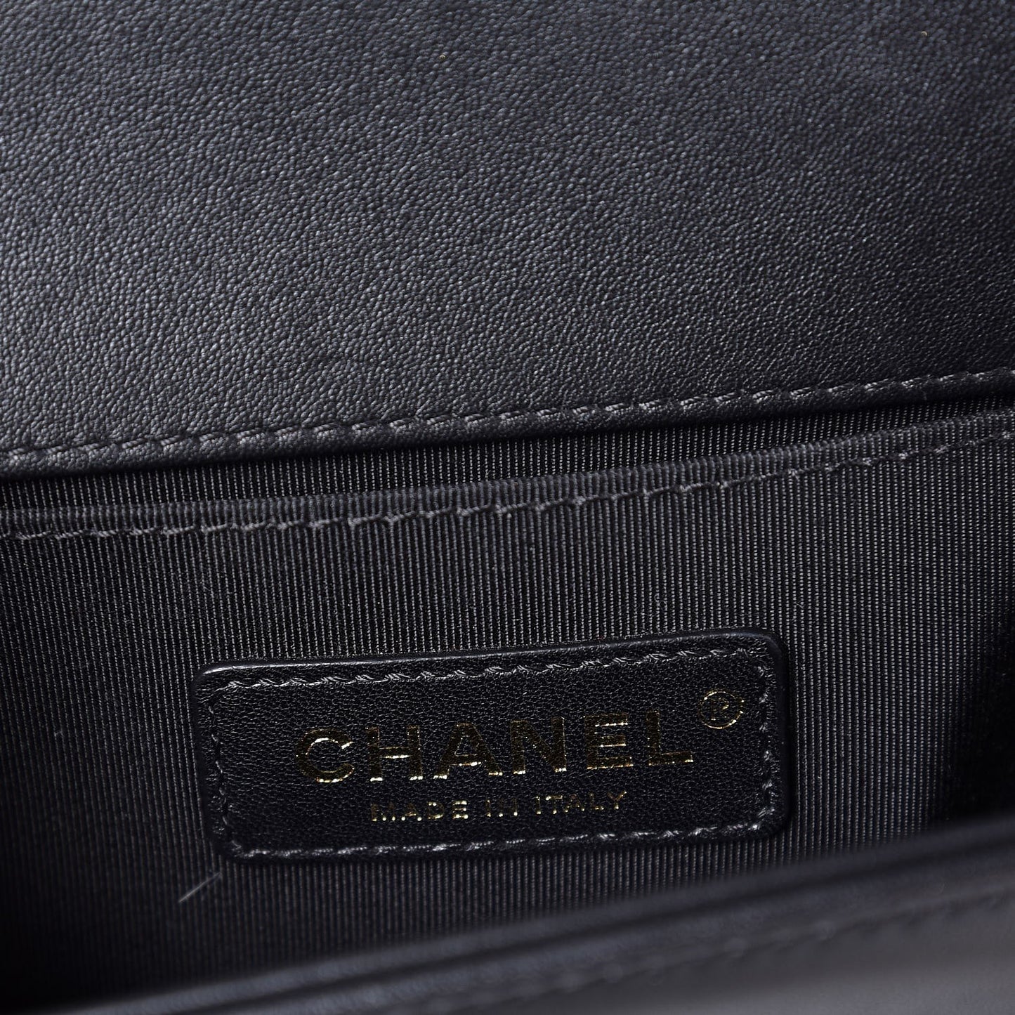 Calfskin Quilted Small Boy Flap Black