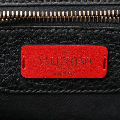Valentino Garavani Pebbled Calfskin Rockstud Double Pocket Backpack Black 6 of 11