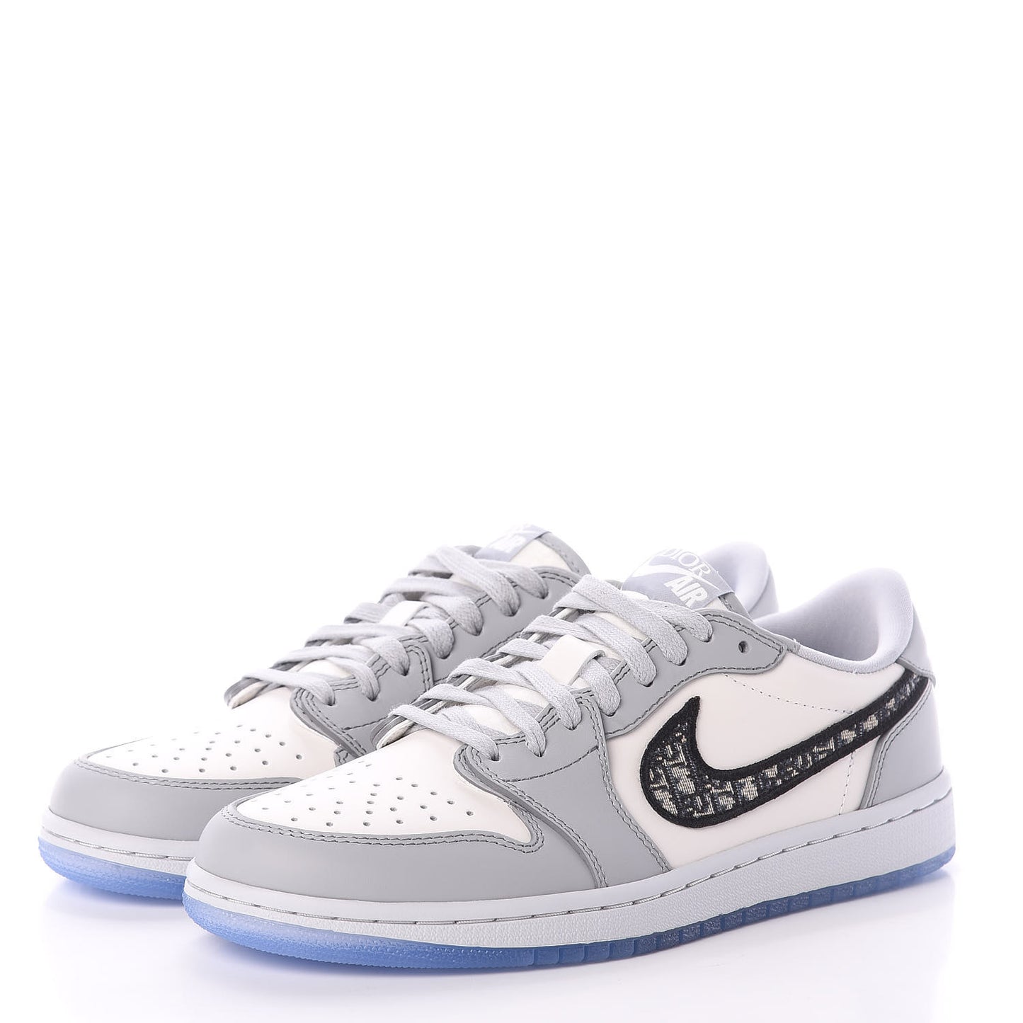 X NIKE AIR JORDAN Calfskin Mens Oblique Low Sneakers 40 Beige White
