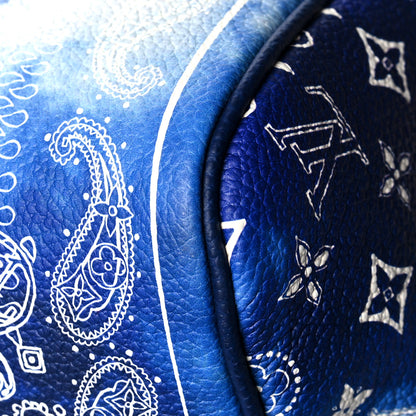 Louis Vuitton Cowhide Monogram Bandana Keepall Bandouliere 50 Blue 8 of 10