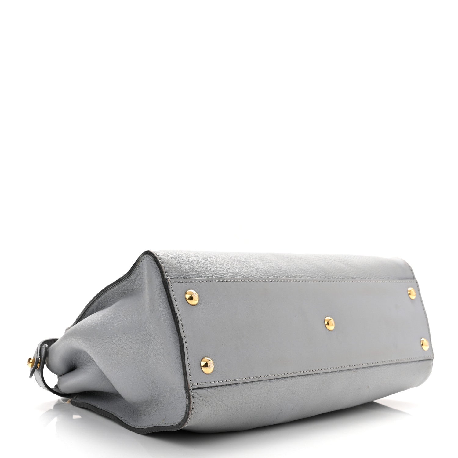 Fendi Vitello Seta Shiny Nappa Medium Peekaboo Iconic Satchel Ardesia Amido 4 of 13