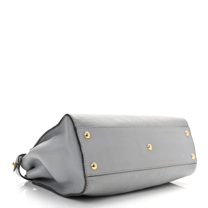 Fendi Vitello Seta Shiny Nappa Medium Peekaboo Iconic Satchel Ardesia Amido 4 of 13