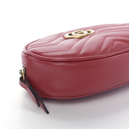 Gucci Calfskin Matelasse GG Marmont Belt Bag 95 38 Hibiscus Red 6 of 13