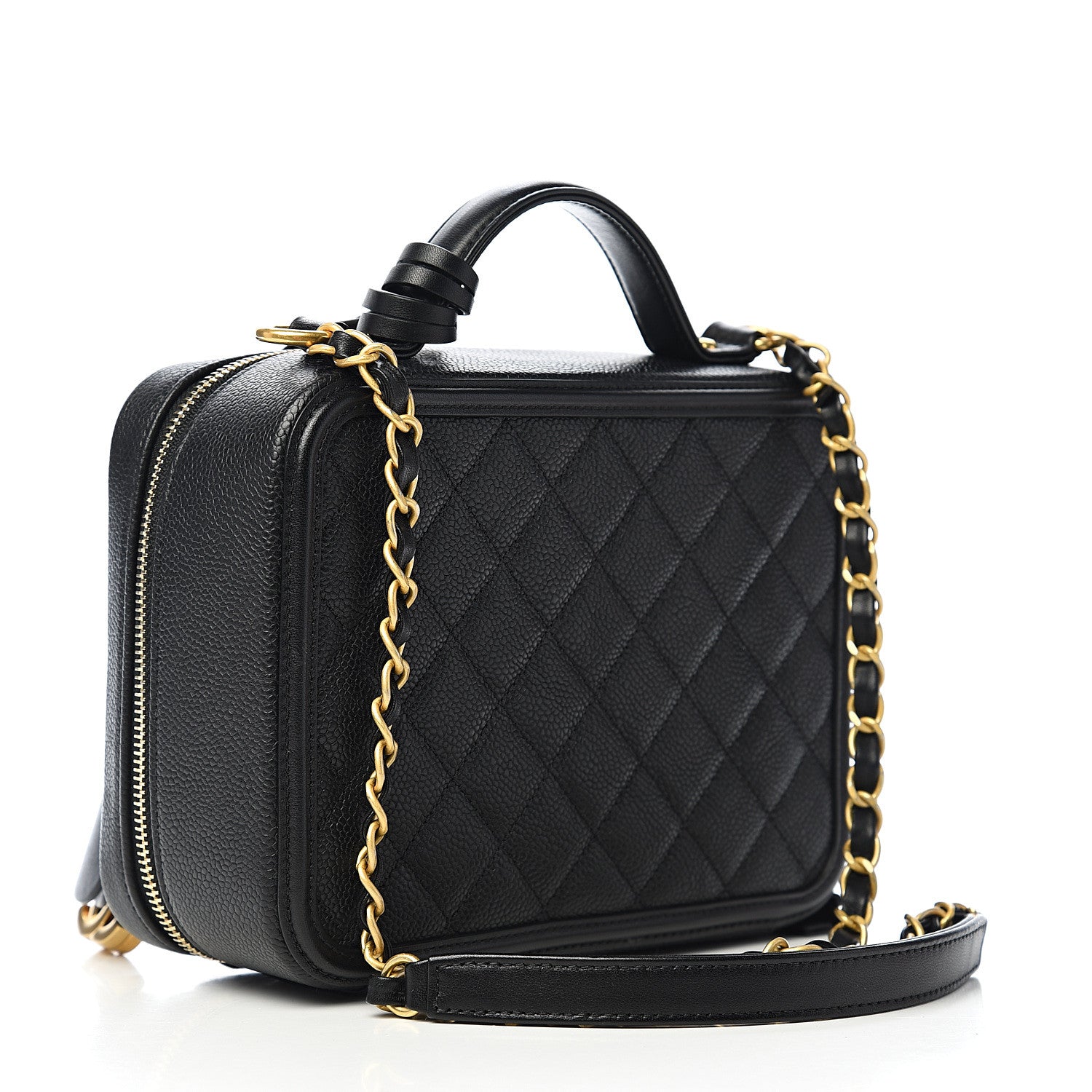 Chanel Caviar Quilted Medium CC Filigree Vanity Case Black 2 of 10