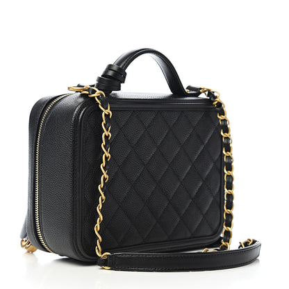 Chanel Caviar Quilted Medium CC Filigree Vanity Case Black 2 of 10