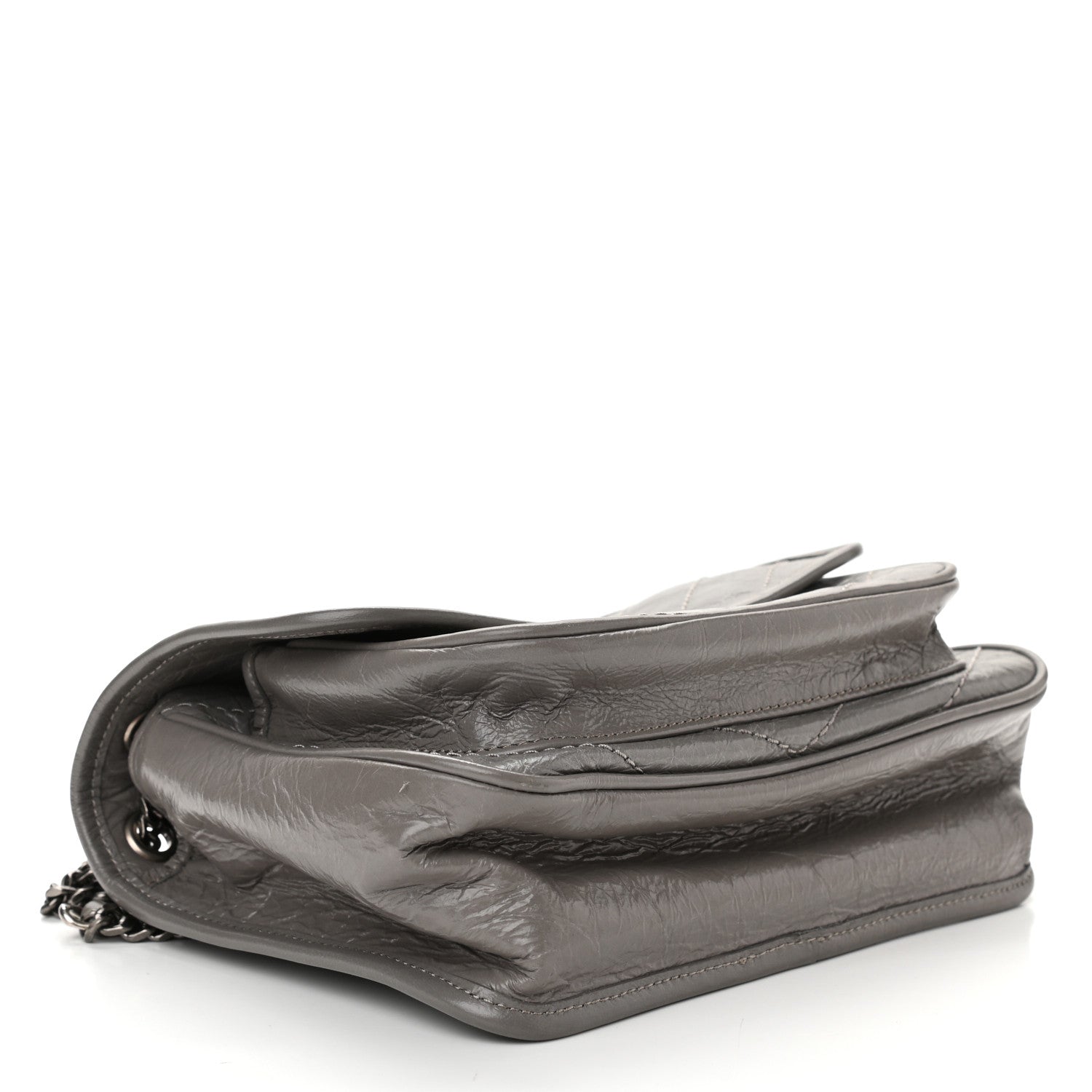 Saint Laurent Crinkled Calfskin Matelasse Monogram Baby Niki Chain Satchel Storm 4 of 9