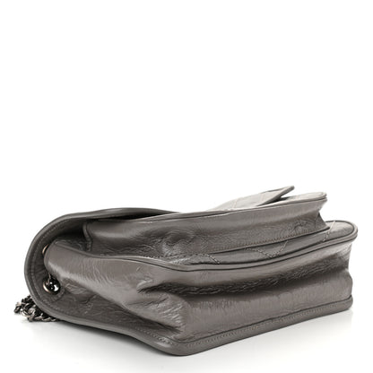 Saint Laurent Crinkled Calfskin Matelasse Monogram Baby Niki Chain Satchel Storm 4 of 9