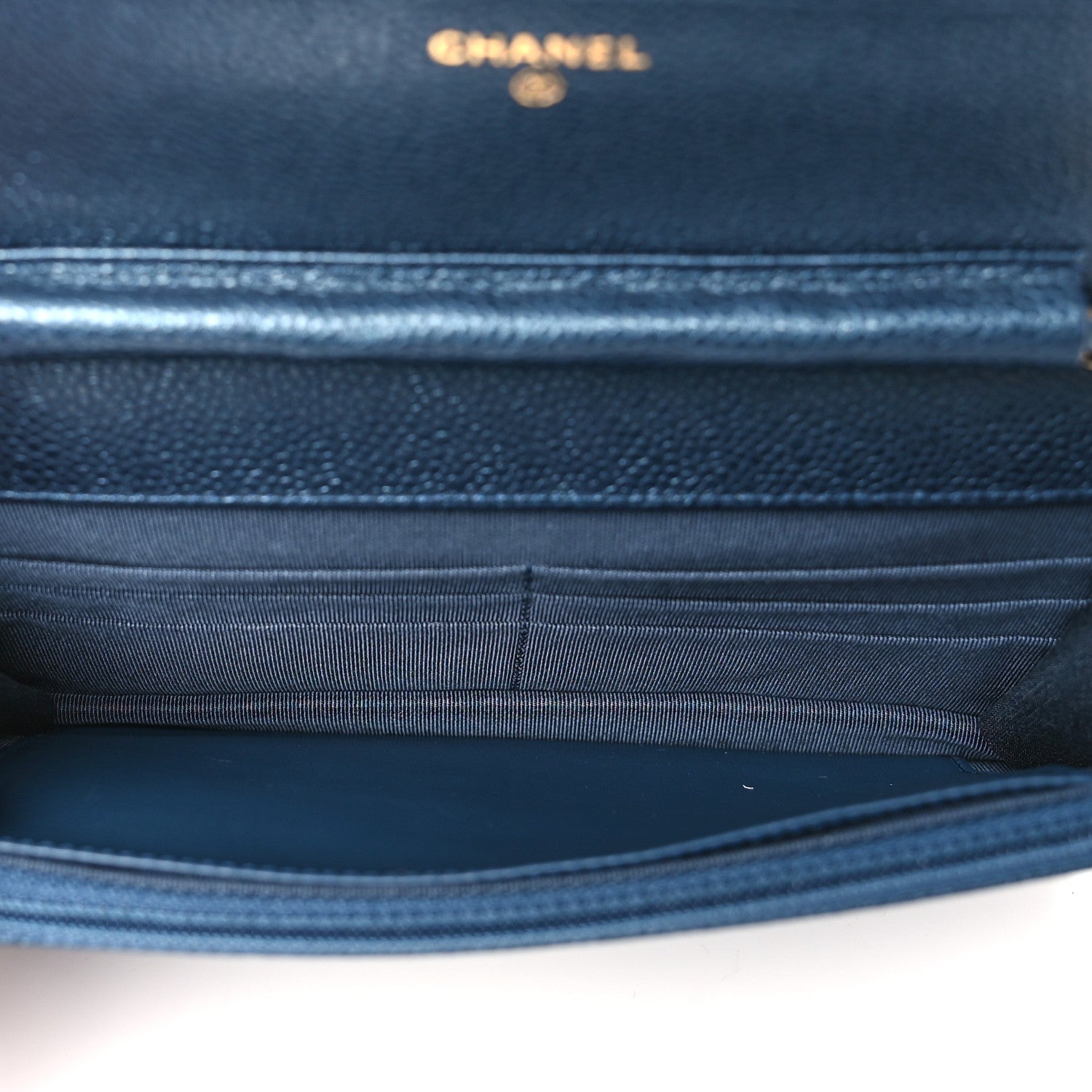 Chanel Caviar Quilted Wallet on Chain WOC Dark Blue 5 of 10