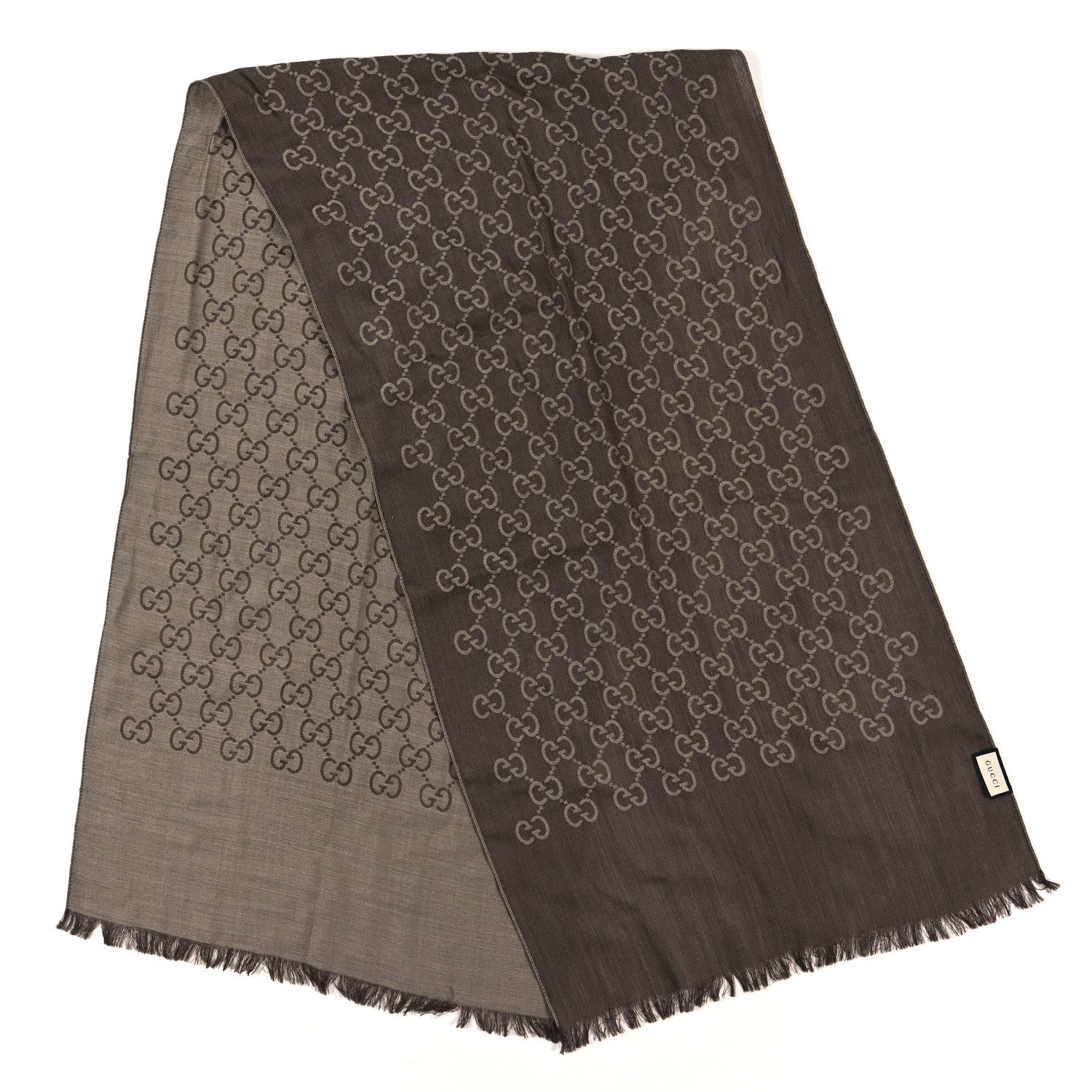 Gucci Wool Silk GG Monogram GGNat Scarf Sand 2 of 4