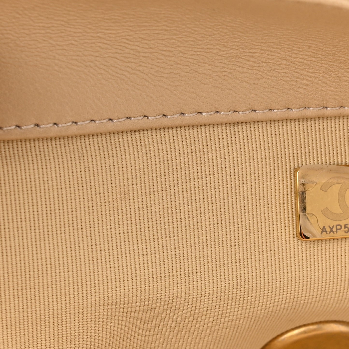 Lambskin Quilted Large Chanel 19 Flap Beige