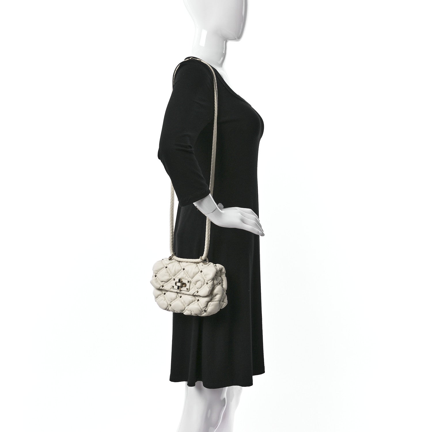 Valentino Garavani Nappa Small Spikeme Shoulder Bag Light Ivory 2 of 8