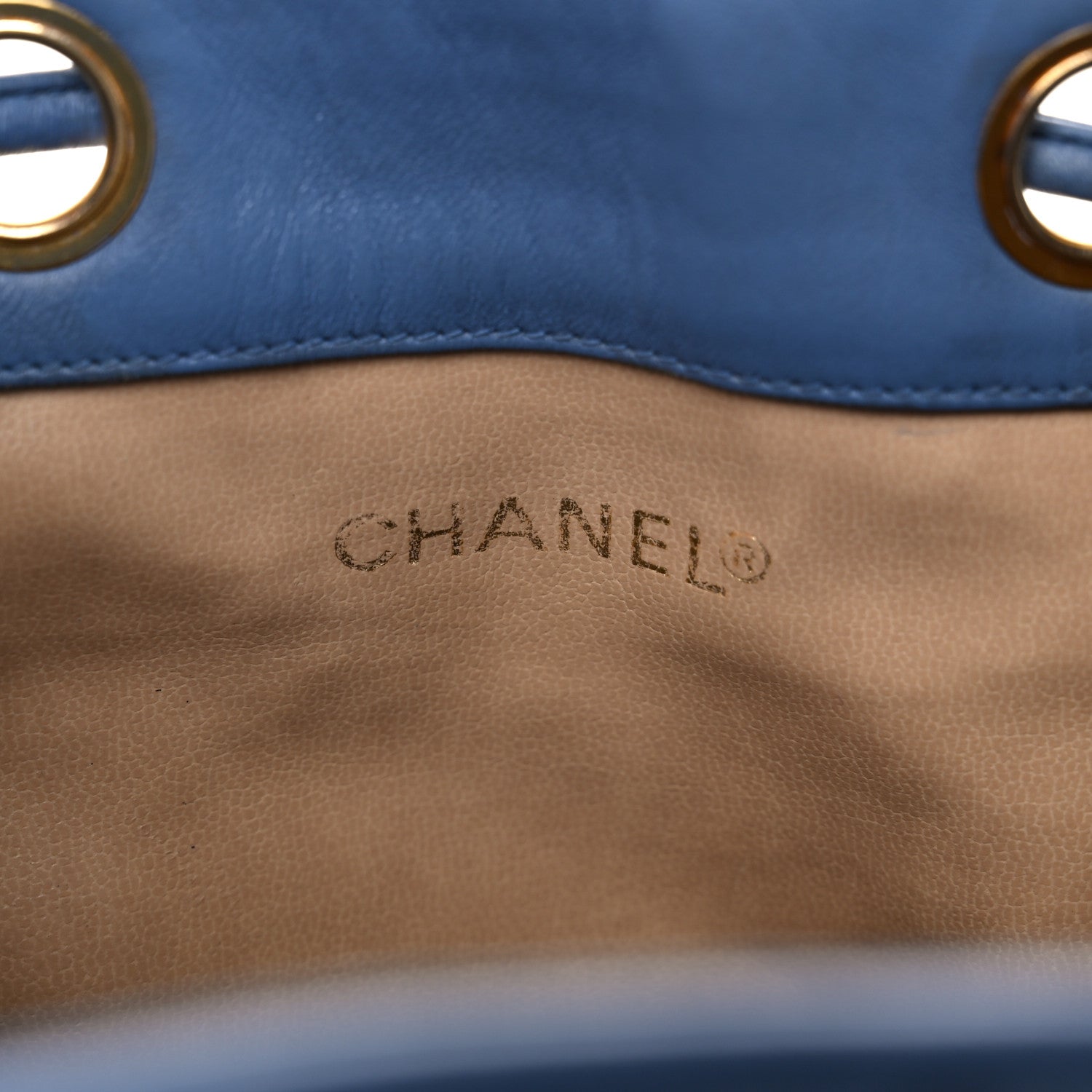 Chanel Canvas Quilted CC Drawstring Bucket Bag Blue 7 of 31