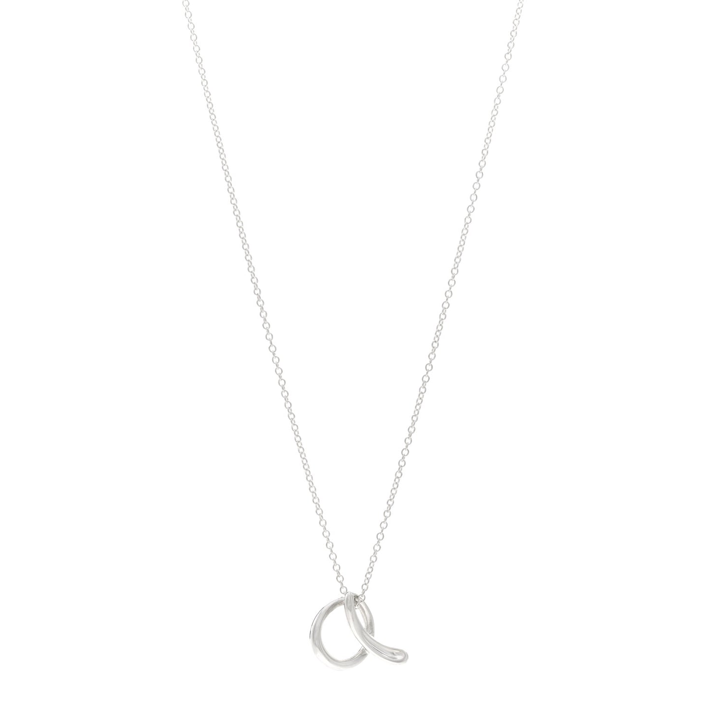 Sterling Silver Elsa Peretti Letter A Pendant Necklace
