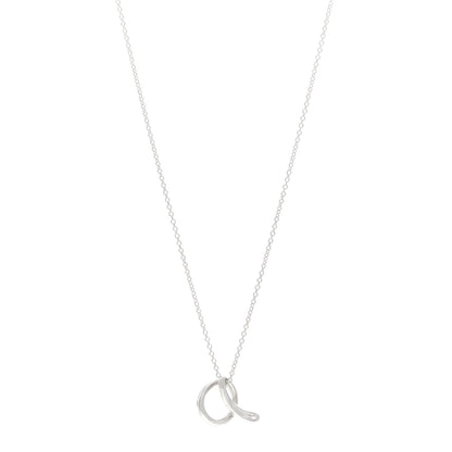 Tiffany Sterling Silver Elsa Peretti Letter A Pendant Necklace 1 of 4