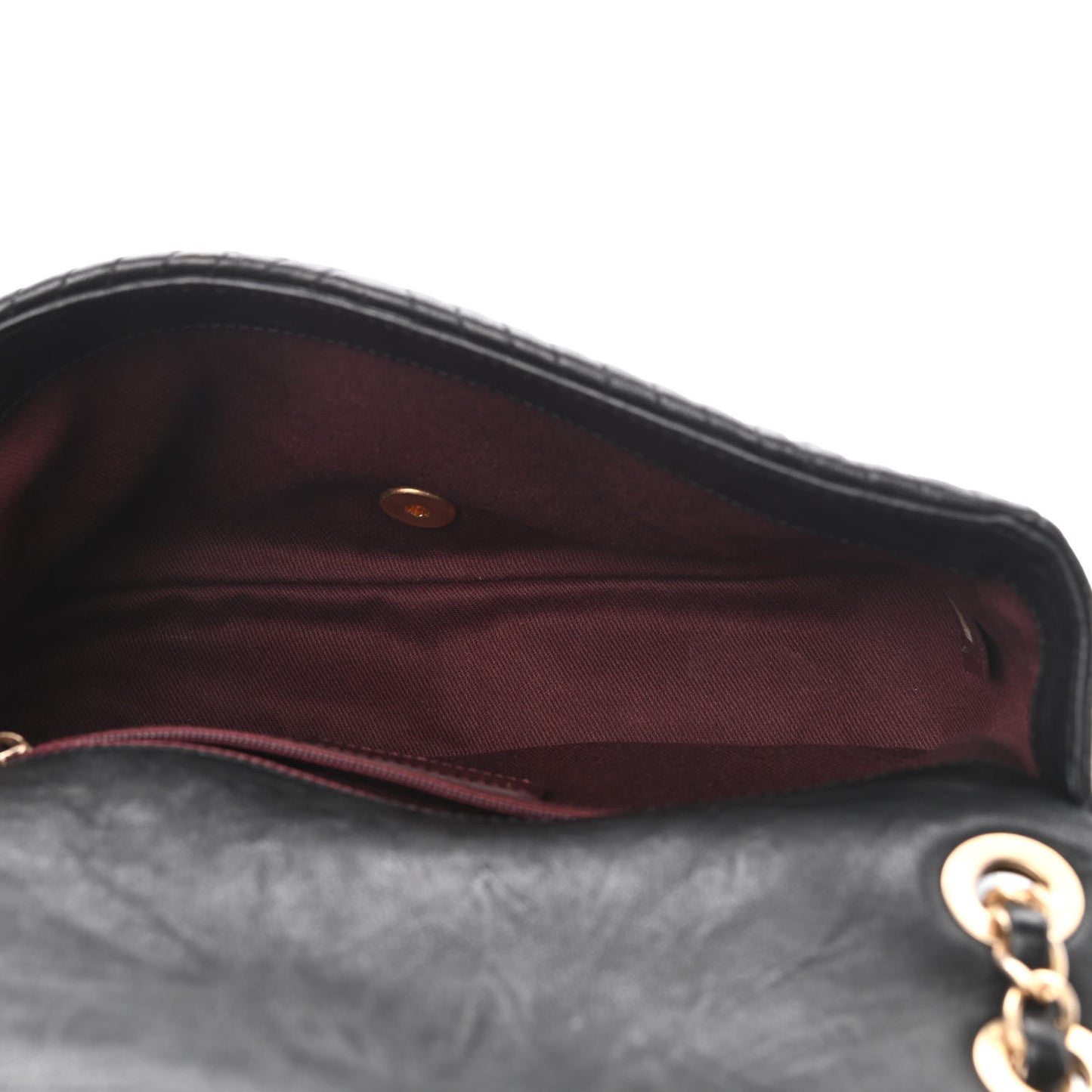 Calfskin Chevron Quilted Medium Surpique Flap Black