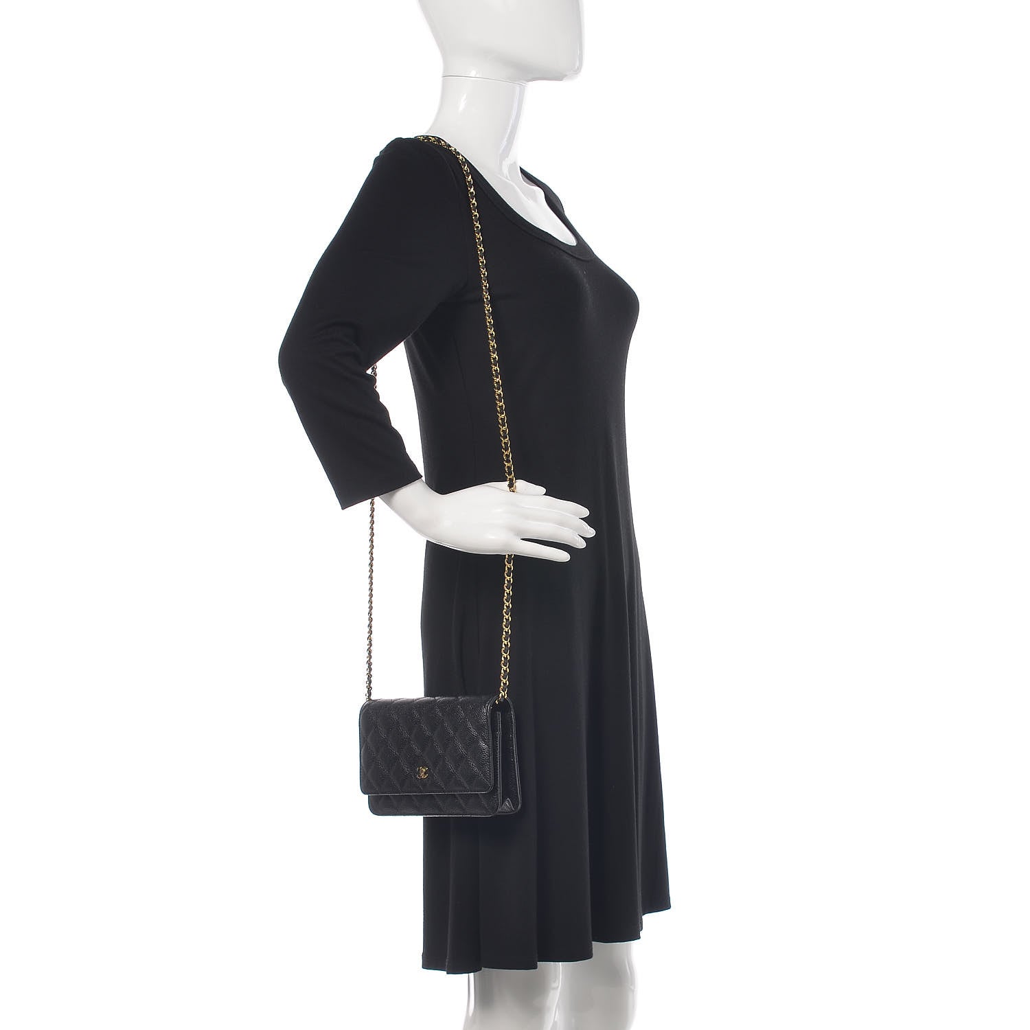 Chanel Caviar Quilted Wallet On Chain WOC Black 2 of 11