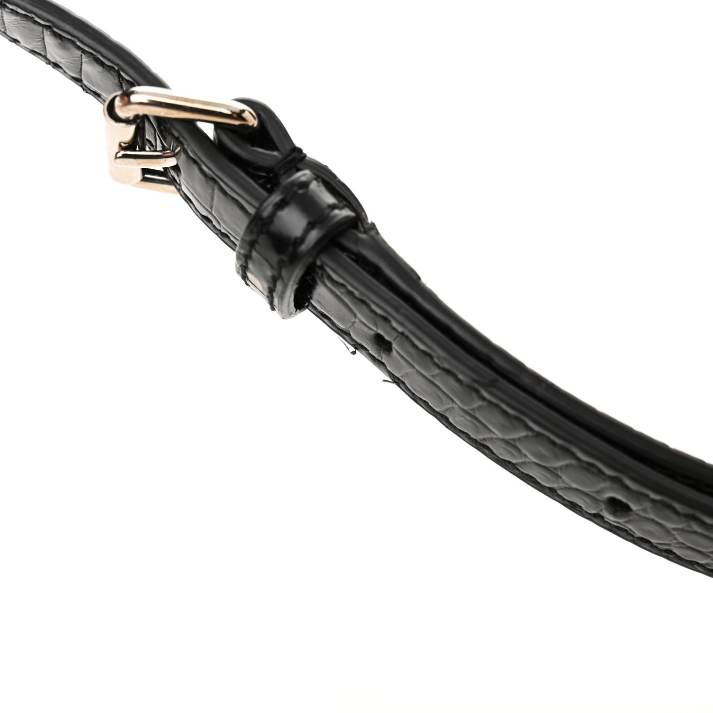 Calfskin Crocodile Embossed Baby Sac De Jour Black