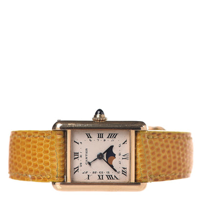Cartier 18K Yellow Gold Lizard Moon Phase Tank Quartz Watch Yellow 3 of 10
