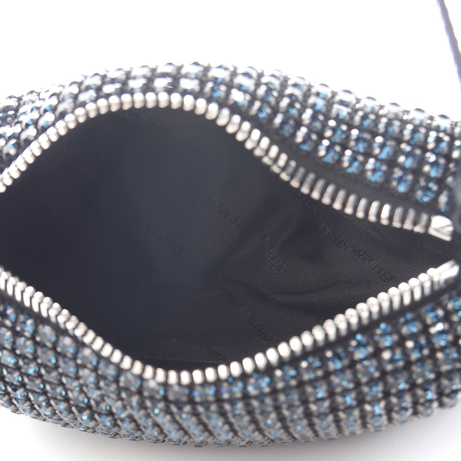 Alexander Wang Mesh Crystal Rhinestone Mini Heiress Pouch Navy 4 of 7