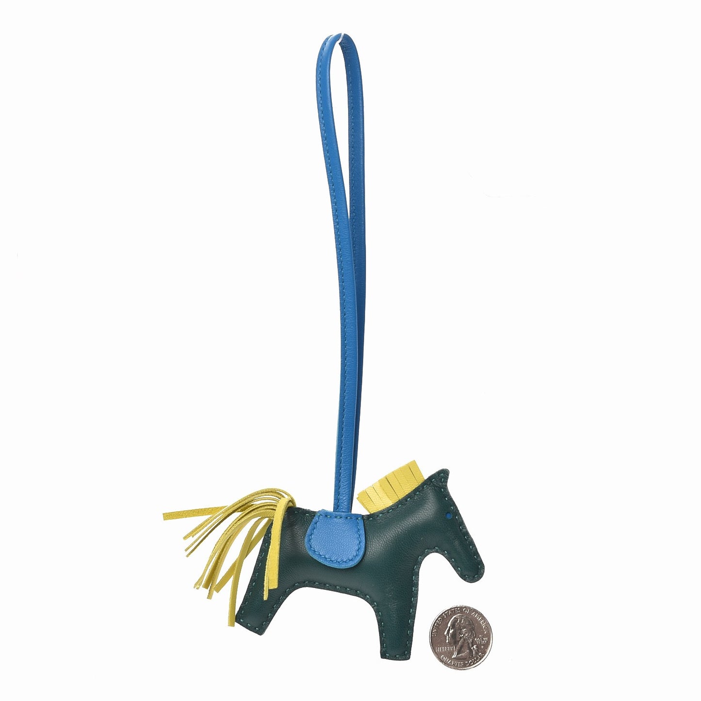 Milo Lambskin Grigri Rodeo Horse Bag Charm PM Malachite Bleu Zanzibar Lime