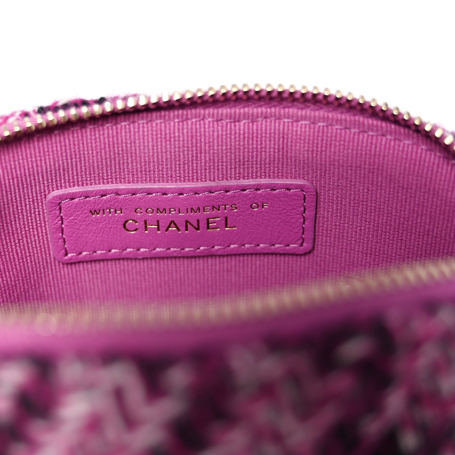 Chanel Tweed Quilted Mini Clutch With Chain Purple 6 of 11
