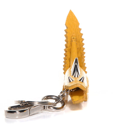 Fendi Calfskin Gator Charm Key Fob Yellow 3 of 6