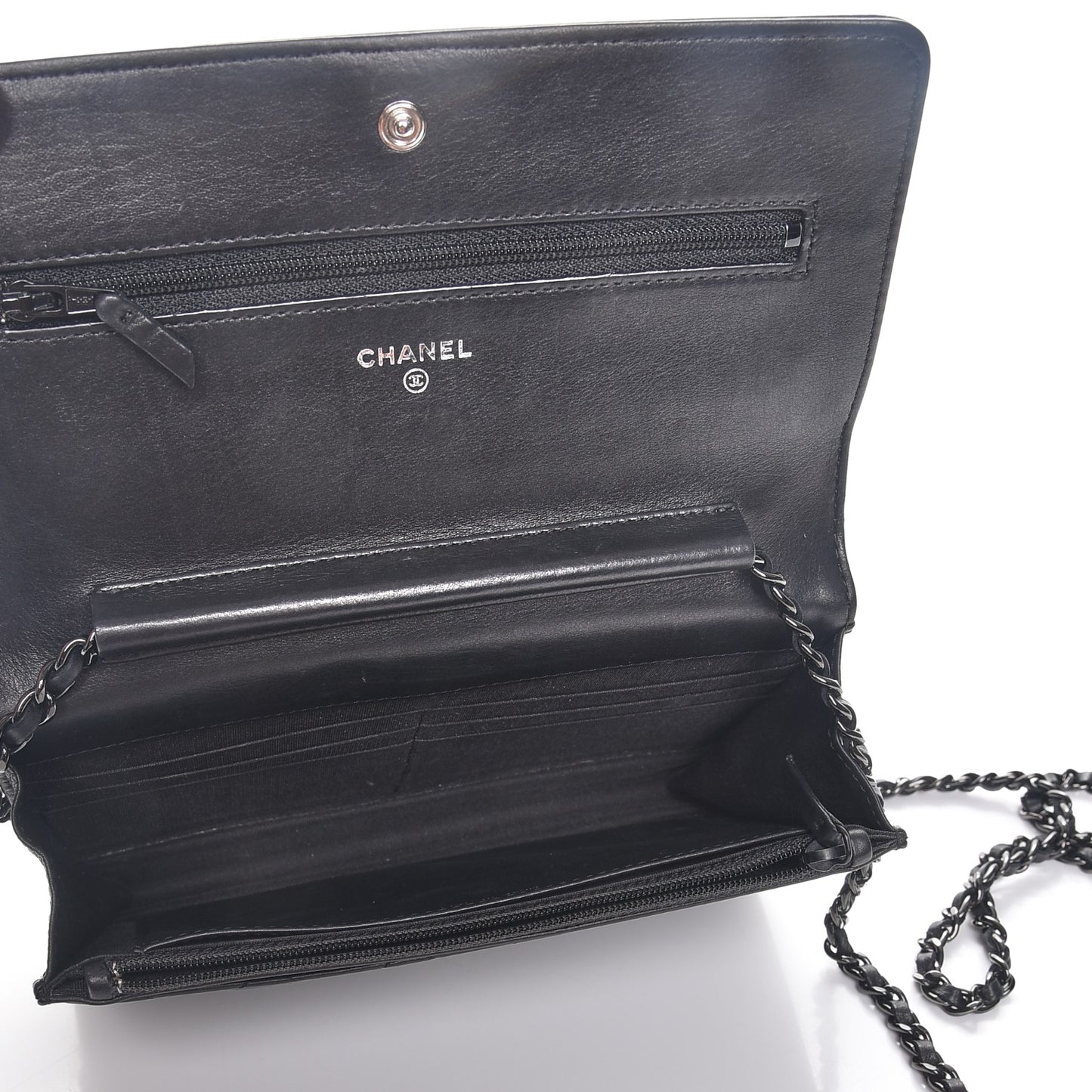 Lambskin Quilted Boy Wallet On Chain WOC So Black