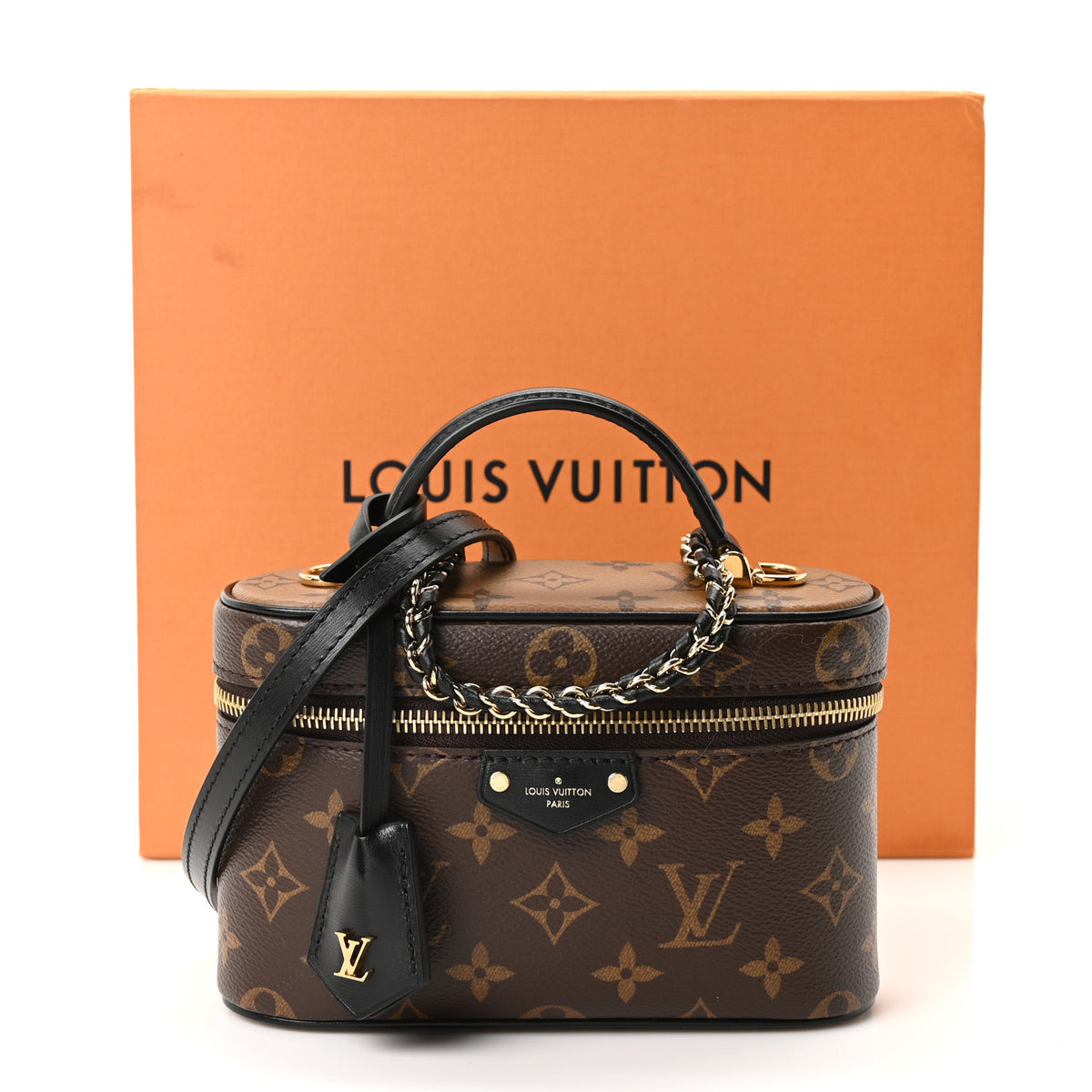 Reverse Monogram Vanity Chain Pouch