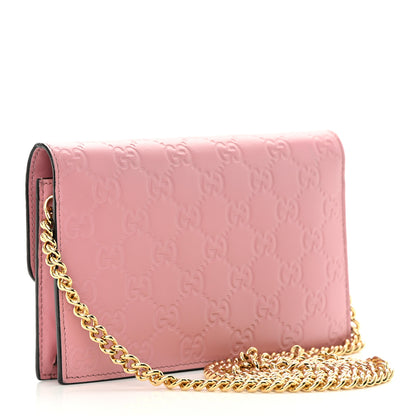 Gucci Guccissima Icon Chain Wallet Carmine Rose 3 of 17