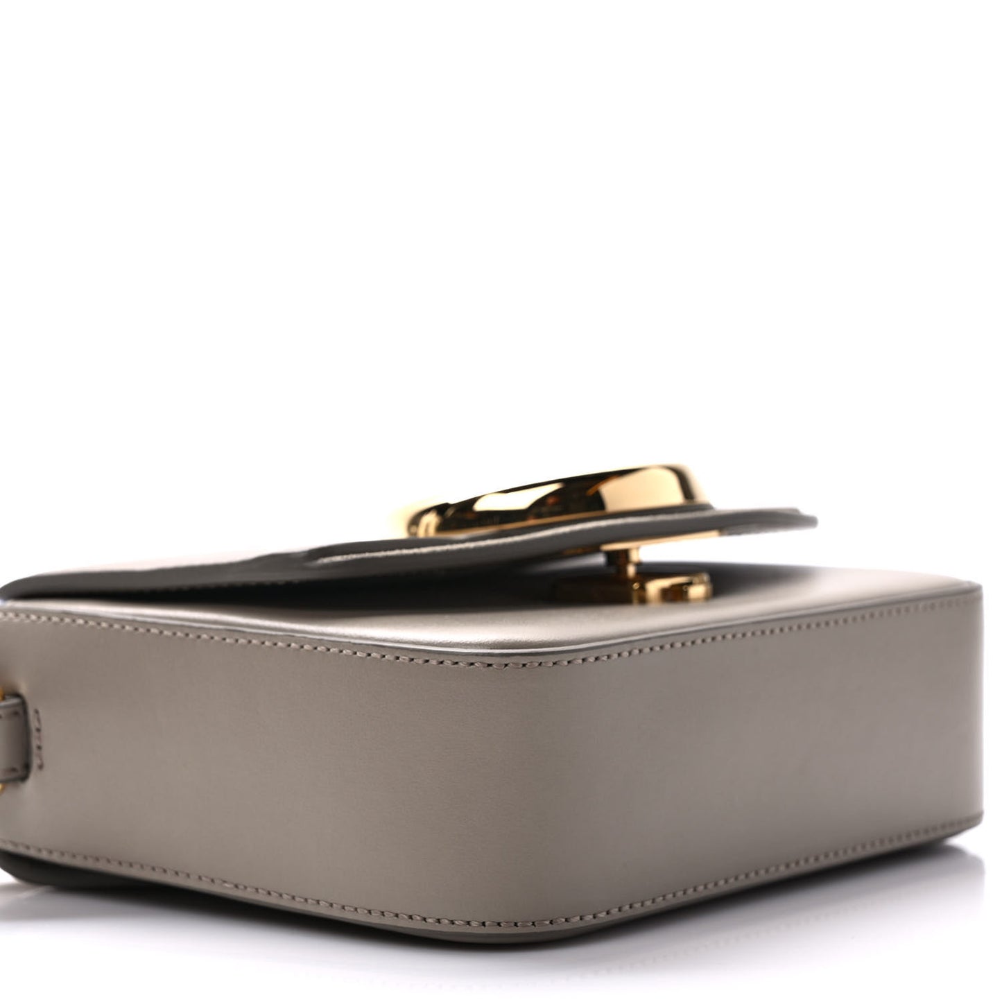 Shiny Calfskin Suede Mini C Double Carry Motty Grey