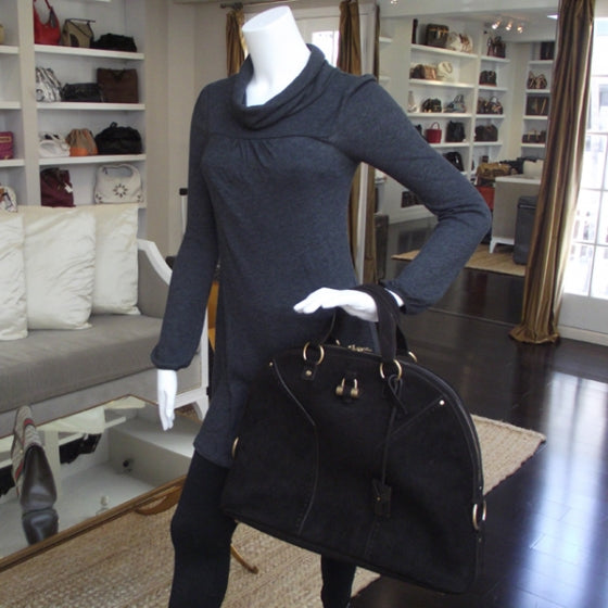 Saint Laurent Suede Large Muse Brown 2 of 12