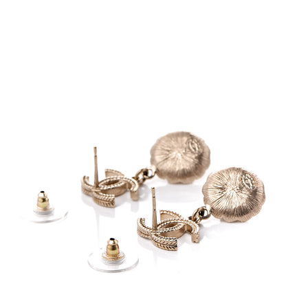 Chanel Bead Camelia CC Drop Earrings Gold Black 4 of 4
