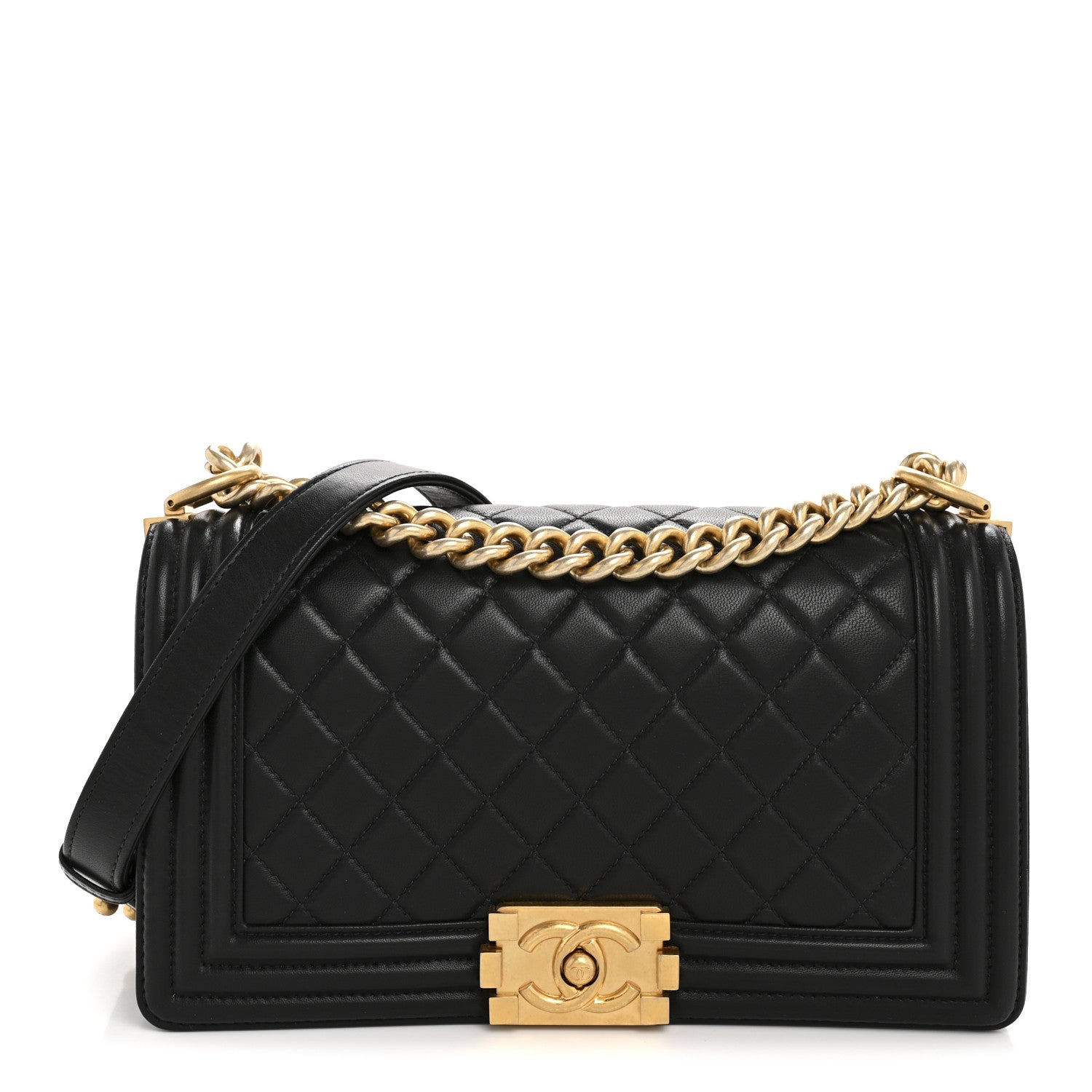 Chanel Lambskin Quilted Medium Boy Flap Black 1 of 10