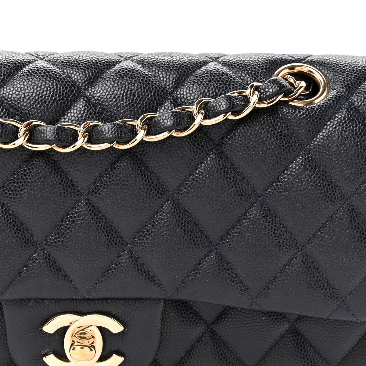 Chanel Caviar Quilted Small Double Flap Navy 8 of 10