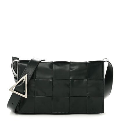 Bottega Veneta Paper Calfskin Maxi Intreccio Cassette Crossbody Bag Inkwell 1 of 9