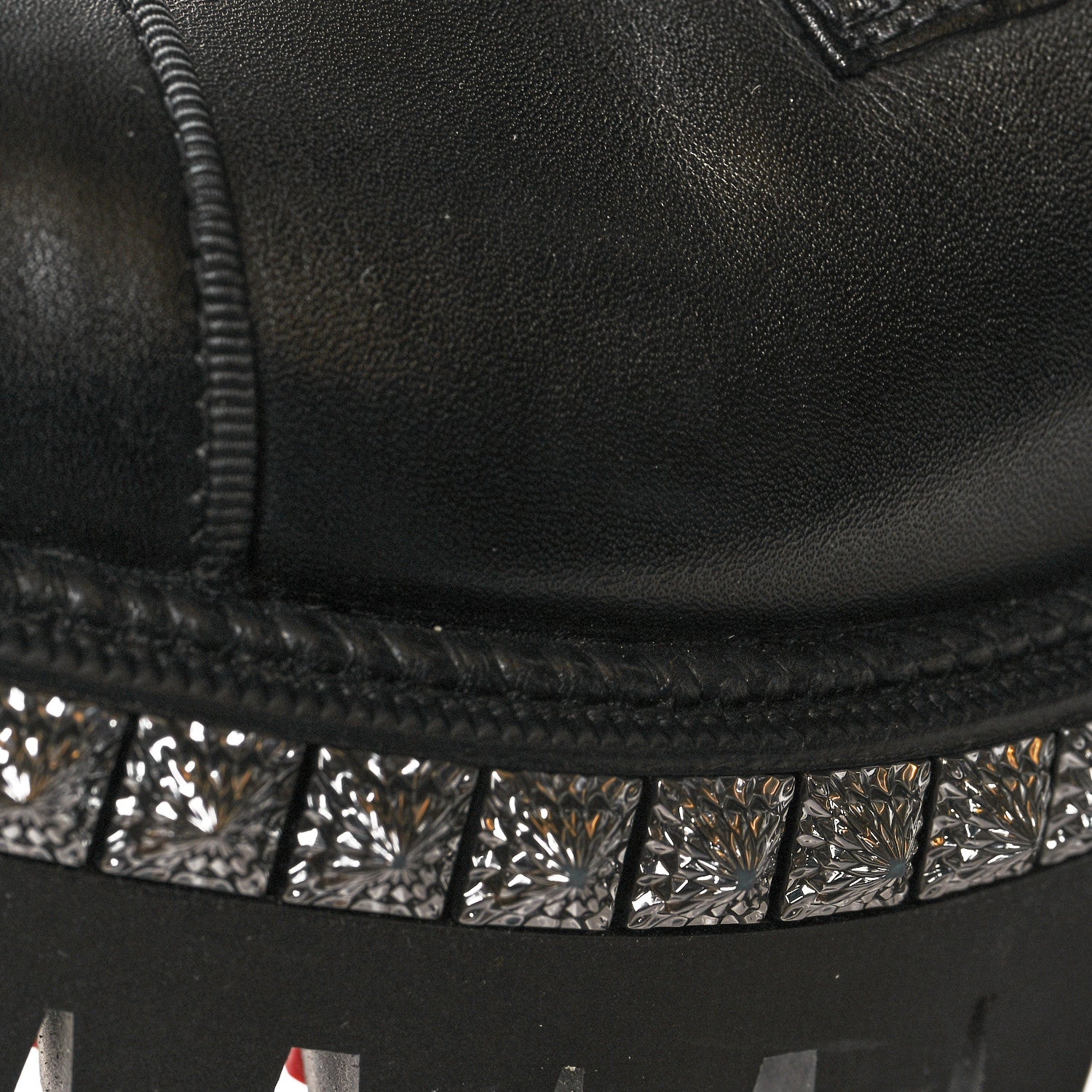 Christian Louboutin Calfskin Neoprene Studded Derby Oxfords 41 Black Gunmetal 9 of 10