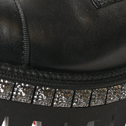 Christian Louboutin Calfskin Neoprene Studded Derby Oxfords 41 Black Gunmetal 9 of 10