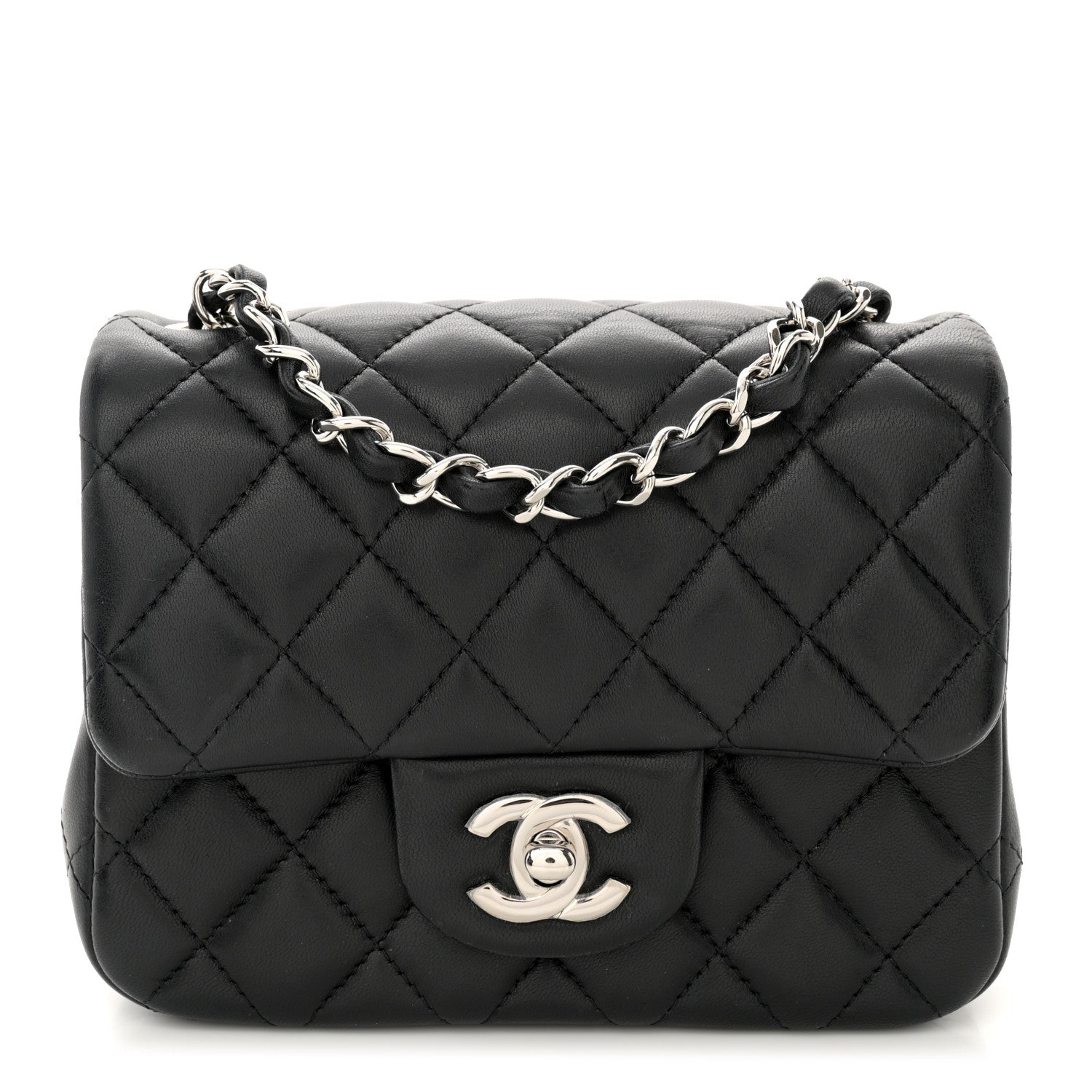 Chanel Lambskin Quilted Mini Square Flap Black 1 of 11