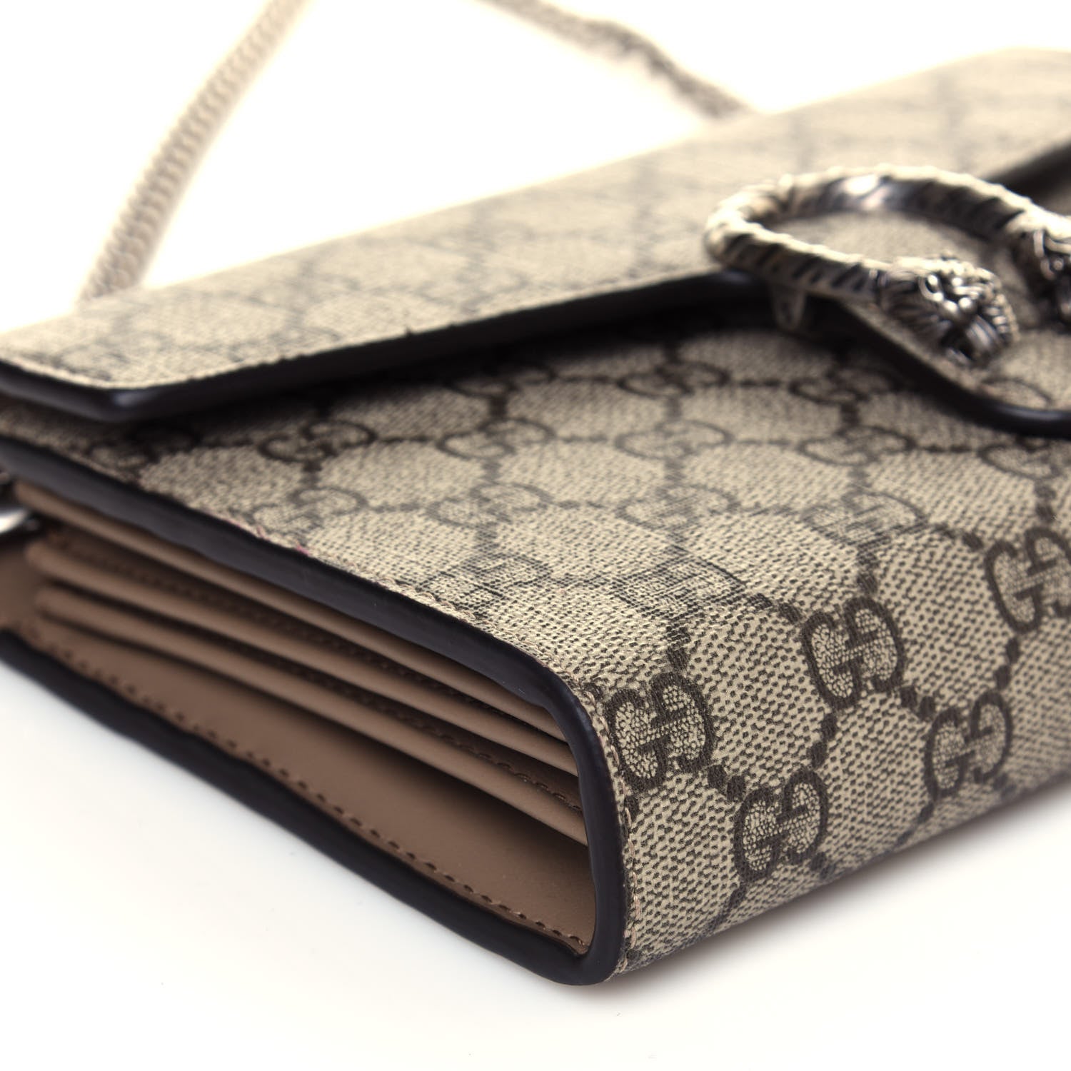 Gucci GG Supreme Monogram Mini Dionysus Chain Wallet Beige Taupe 7 of 17