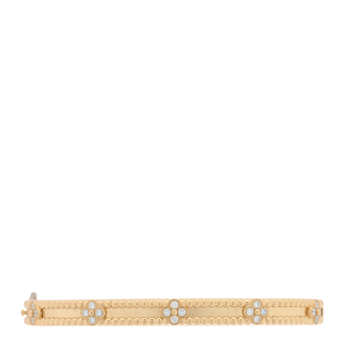 Van Cleef & Arpels 18K Yellow Gold Diamond Perlee Sweet Clovers Bracelet L 1 of 5