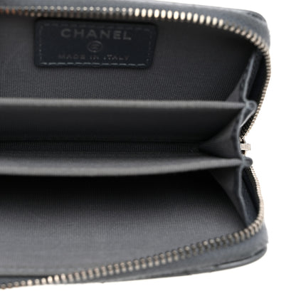 Chanel Iridescent Calfskin Quilted Zip Coin Purse Wallet Light Blue 5 of 8