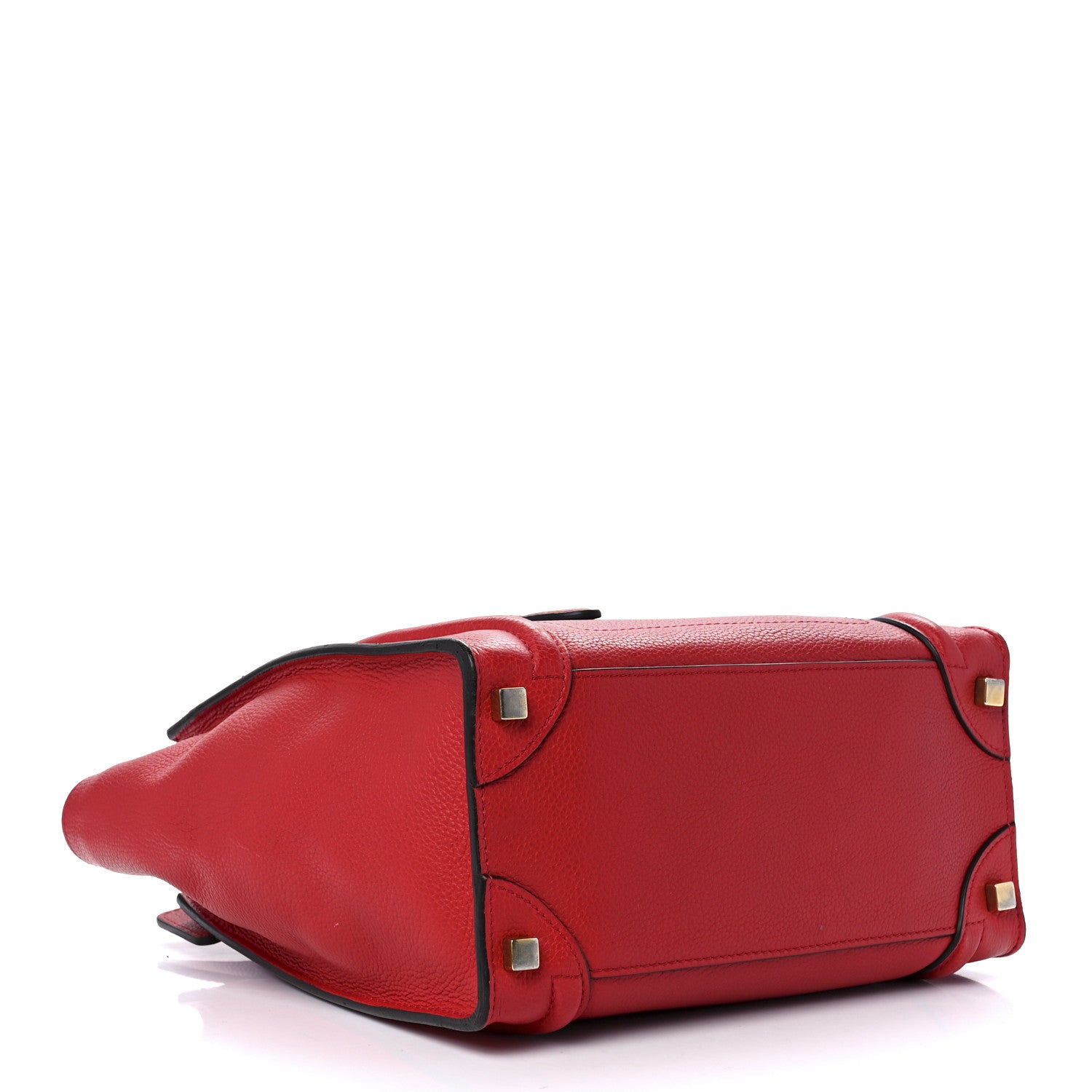 Celine Drummed Calfskin Micro Luggage Red 4 of 12