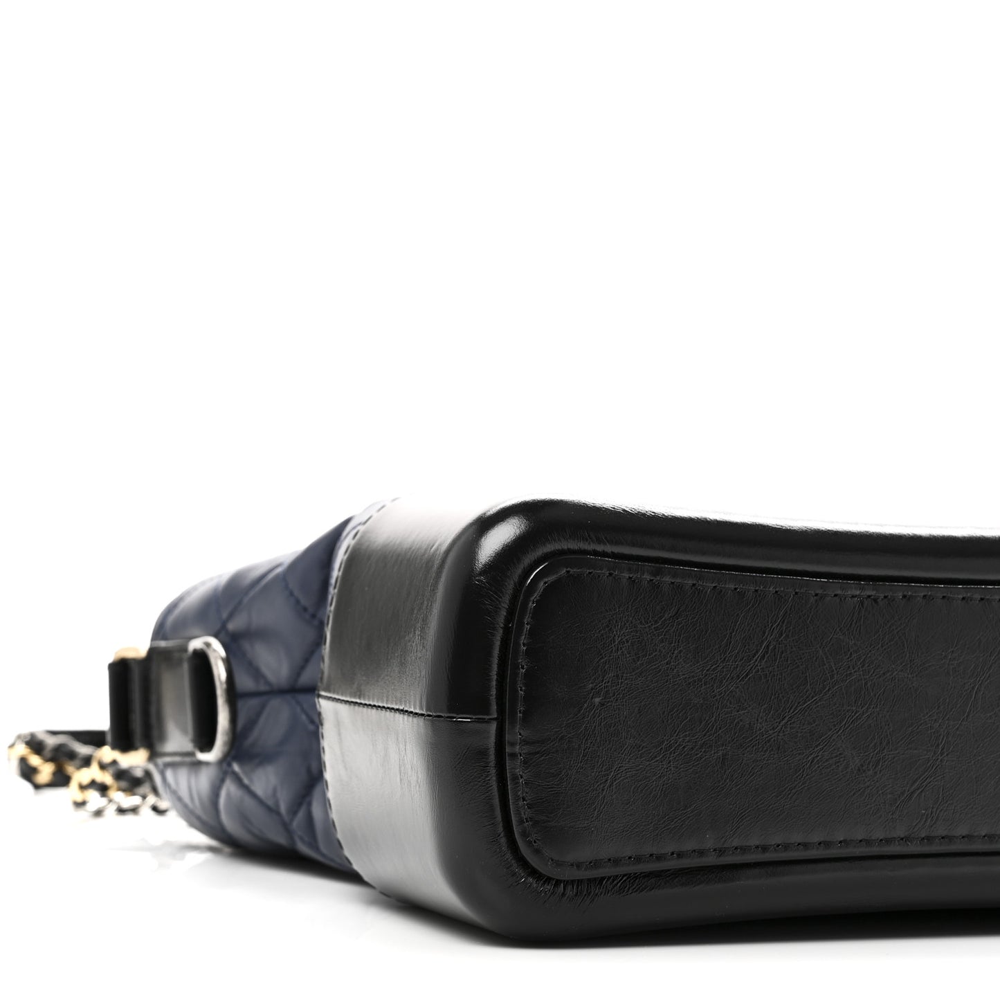 Aged Calfskin Quilted Medium Gabrielle Hobo Navy Black